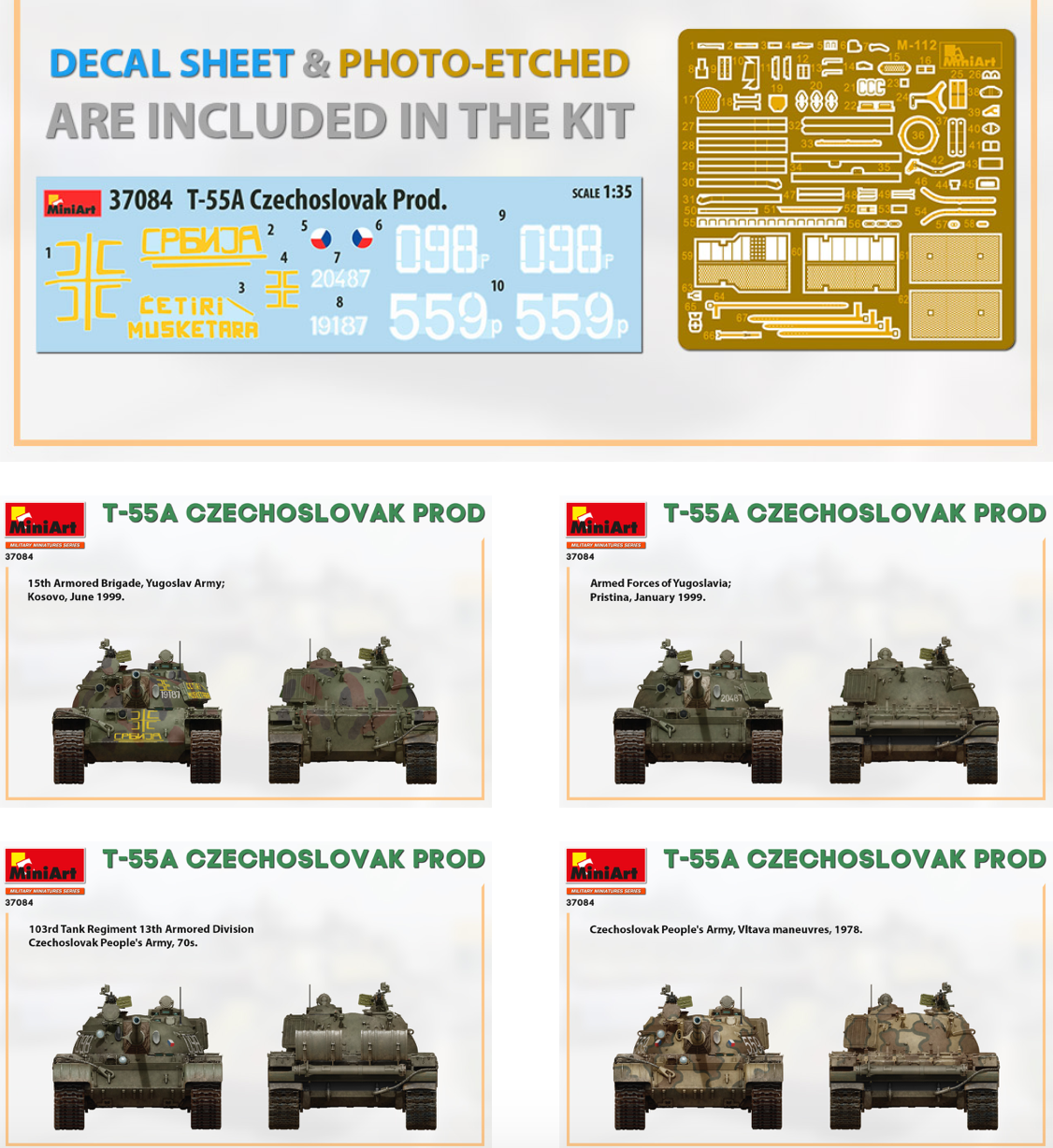 Mini Art 37084 1:35 T-55A Czechoslovak Production