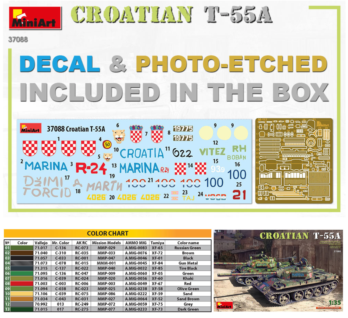 Mini Art 37088 1:35 Croatian T-55A