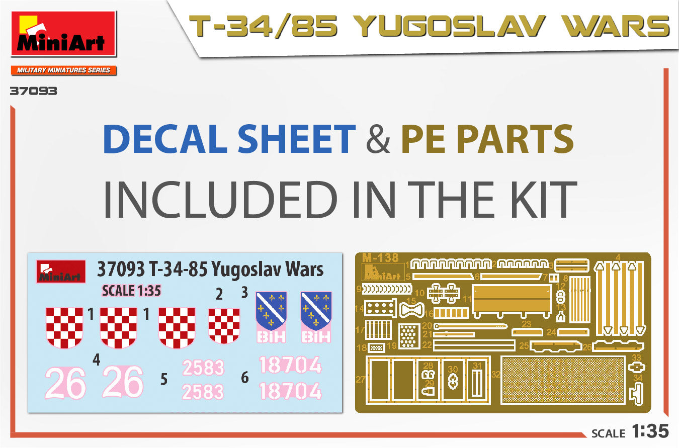 Mini Art 37093 1:35 T-34/85 Yugoslav Wars