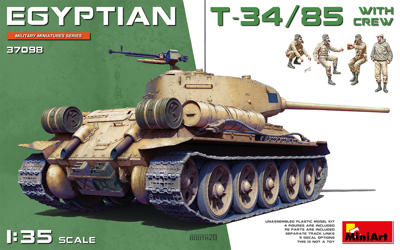 Mini Art 37098 1:35 Egyptian T-34/85 with Crew