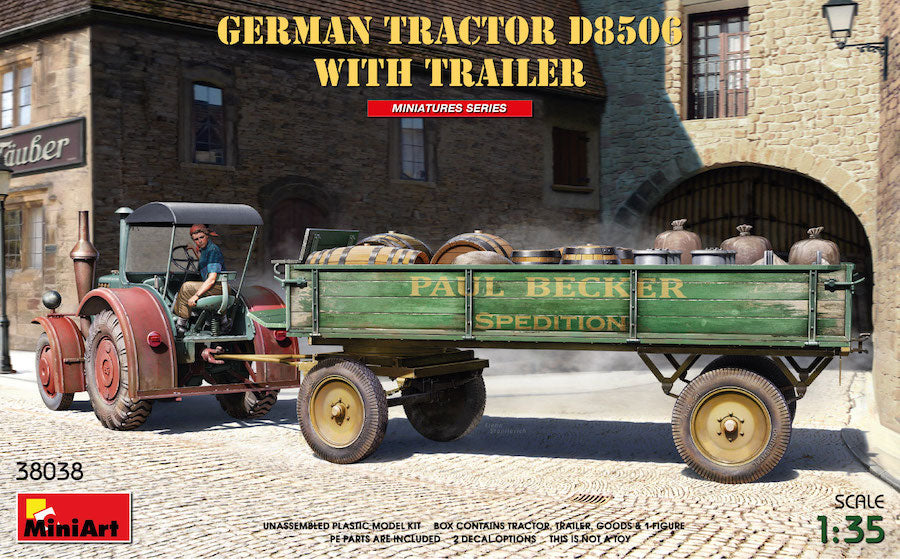 MiniArt 38038 1:35 German Tractor D8506 with trailer