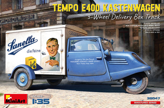 Mini Art 38047 1:35 Tempo E400 Kastenwagen 3-Wheel Delivery Box Truck