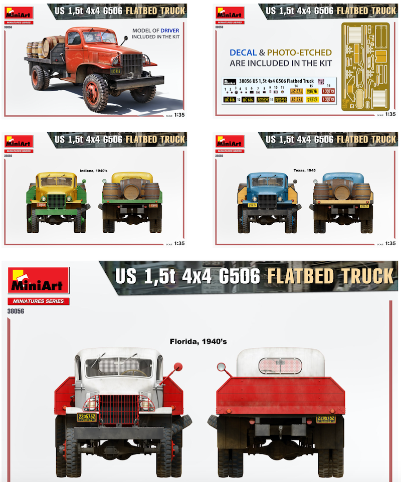 Mini Art 38056 1:35 US 1,5t 4x4 G506 Flatbed Truck