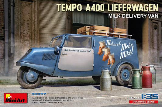 Mini Art 38057 1:35 Tempo A400 Lieferwagen Milk Delivery Van