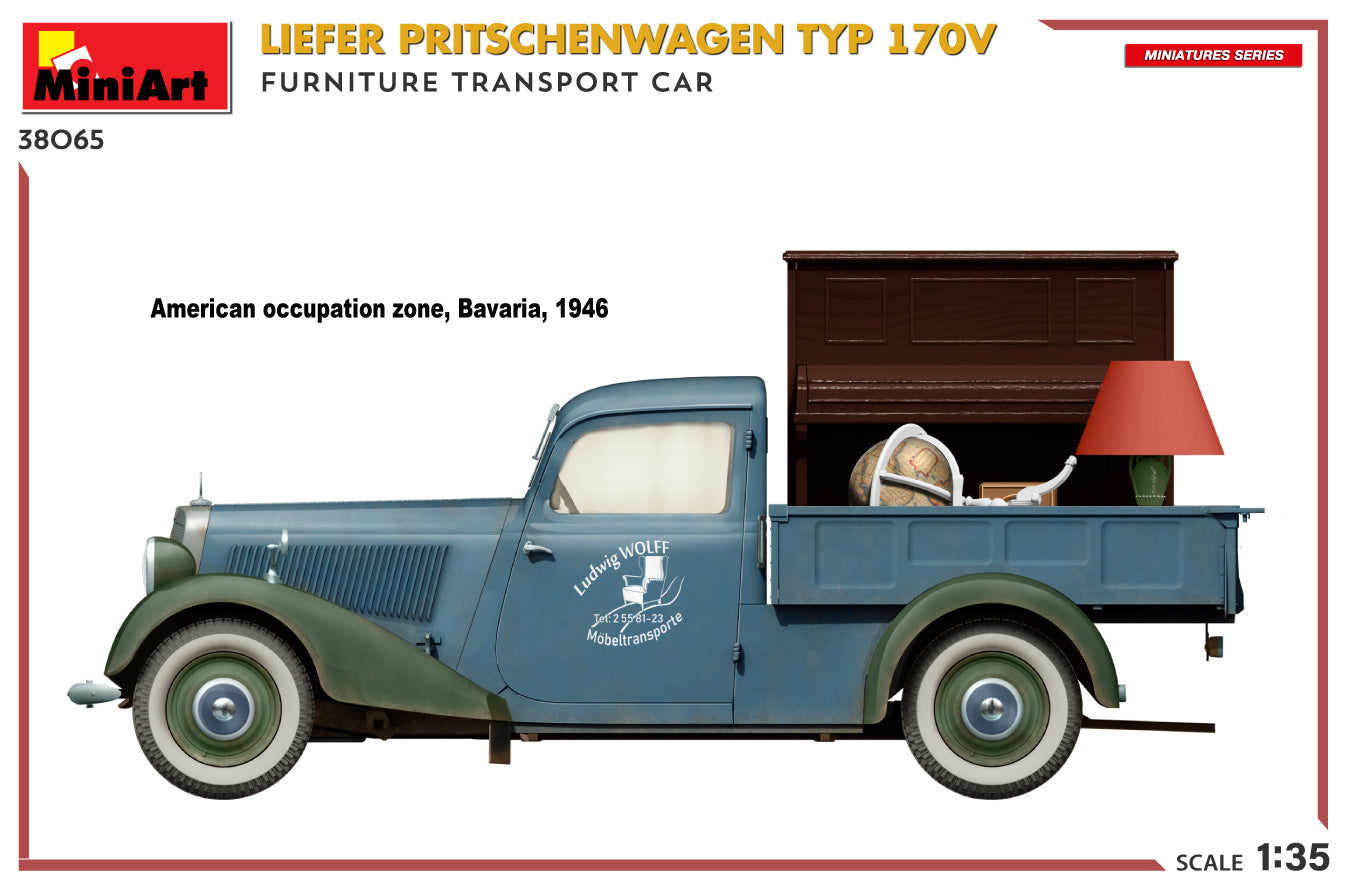 MiniArt 38065 1:35 Liefer Pritschenwagen Typ 170V - Furniture Transport Car