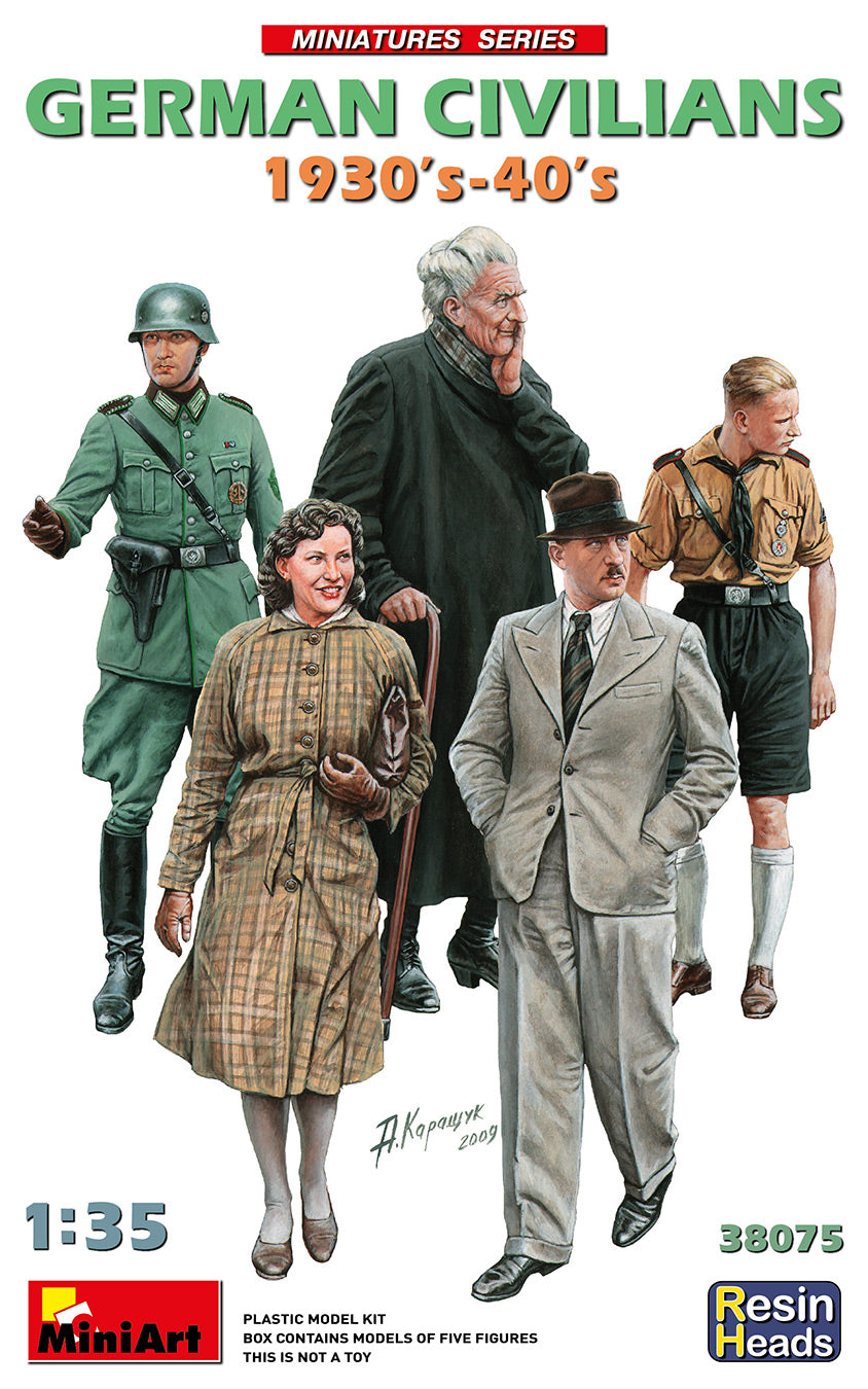 Mini Art 38075 1:35 German Civilians 1930-40s Resin Heads