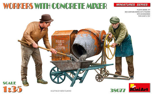 MiniArt 38077 1:35 Civilian Workers with Concrete Mixer