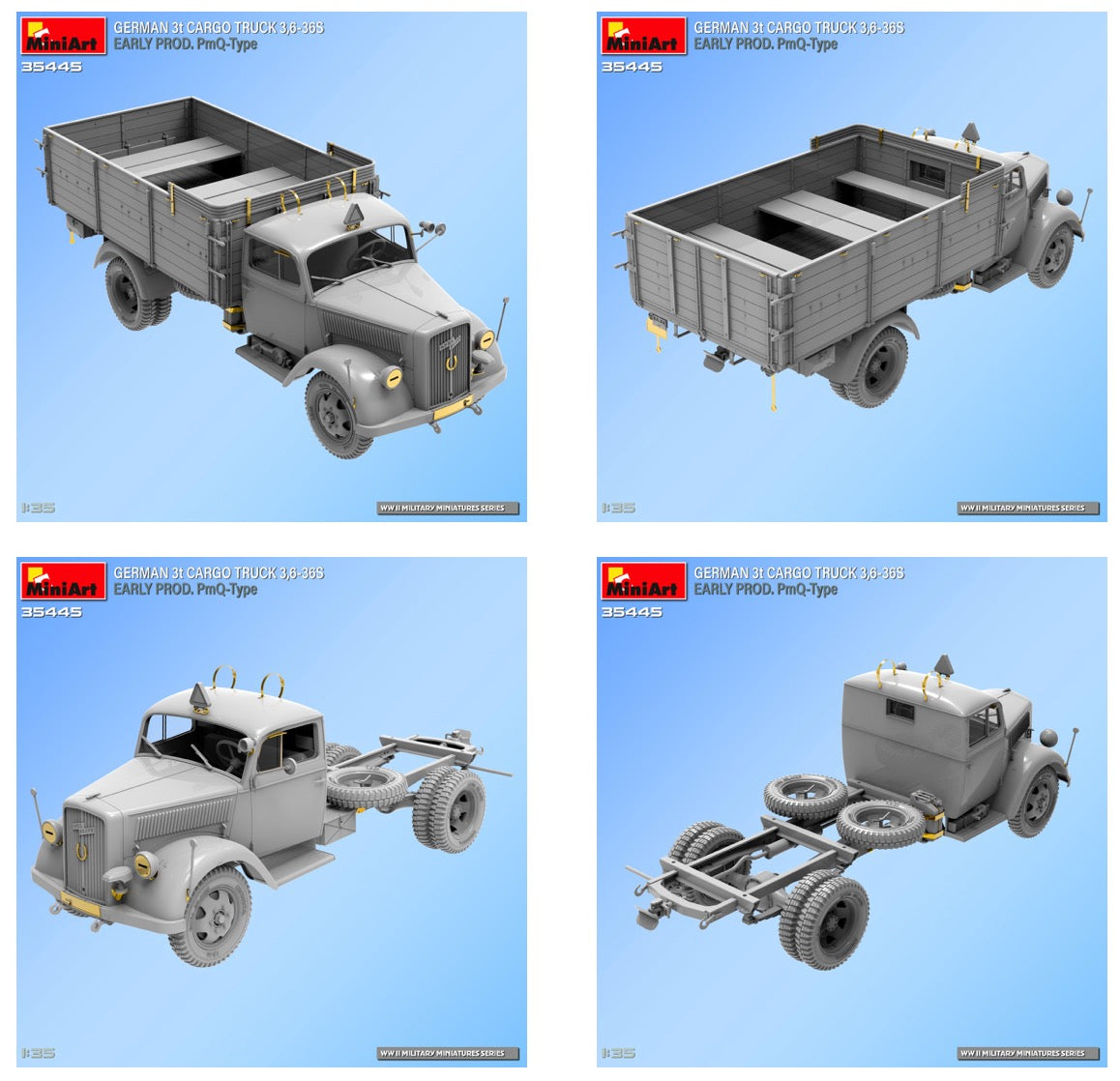 MiniArt 38079 1:35 3t Cargo Truck 3,6-36S. Pritsche-Normal-Type