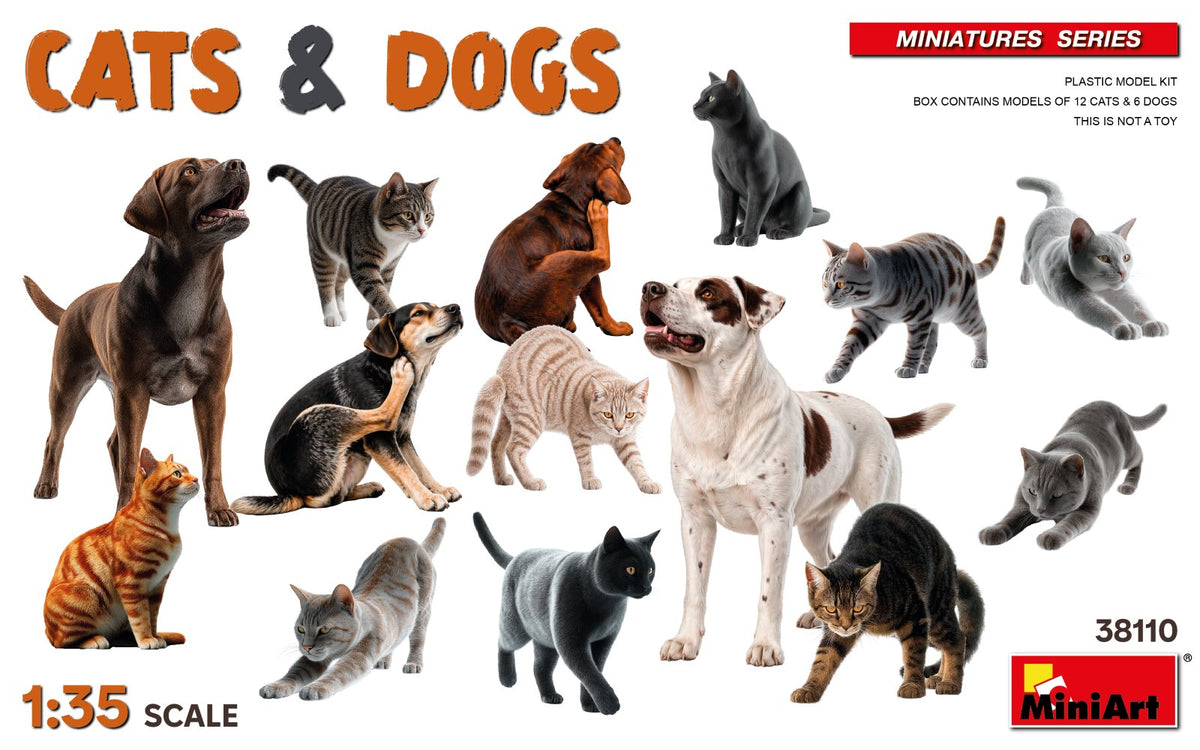 MiniArt 38110 1:35 Cats & Dogs (18 Figures)