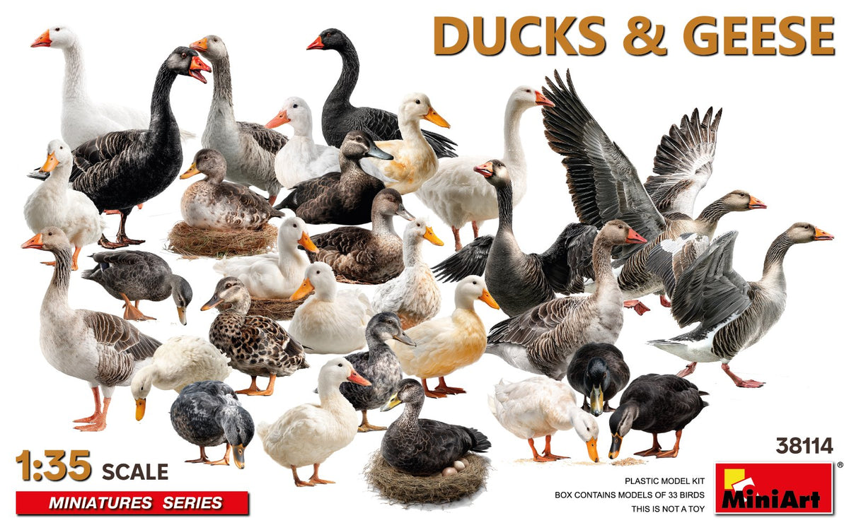 MiniArt 38114 1:35 Ducks & Geese (33 Figures)