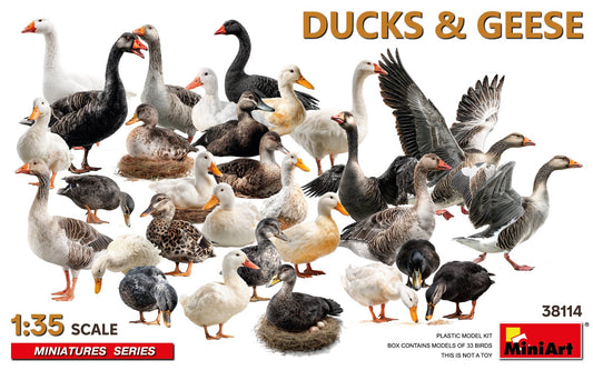 MiniArt 38114 1:35 Ducks & Geese (33 Figures)