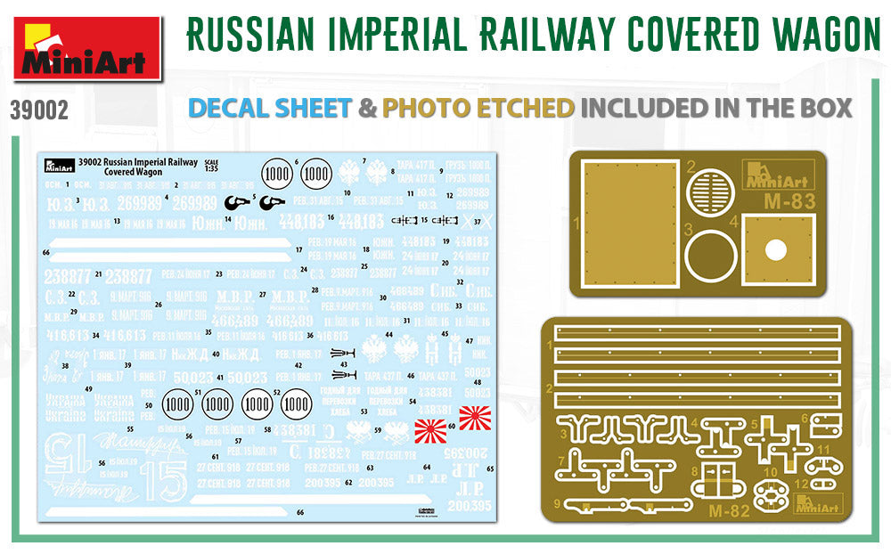 Mini Art 39002 1:35 Russian Imperial Railway Covered Wagon