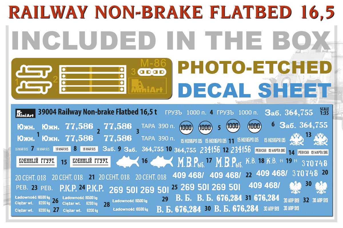 Mini Art 39004 1:35 Railway Non-Brake Flatbed 16,5t