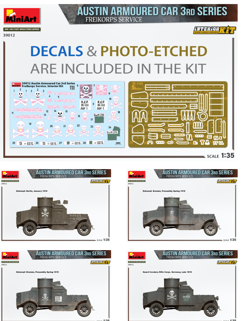 Mini Art 39012 1:35 Austin Armoured Car 3rd Series: Freikorps