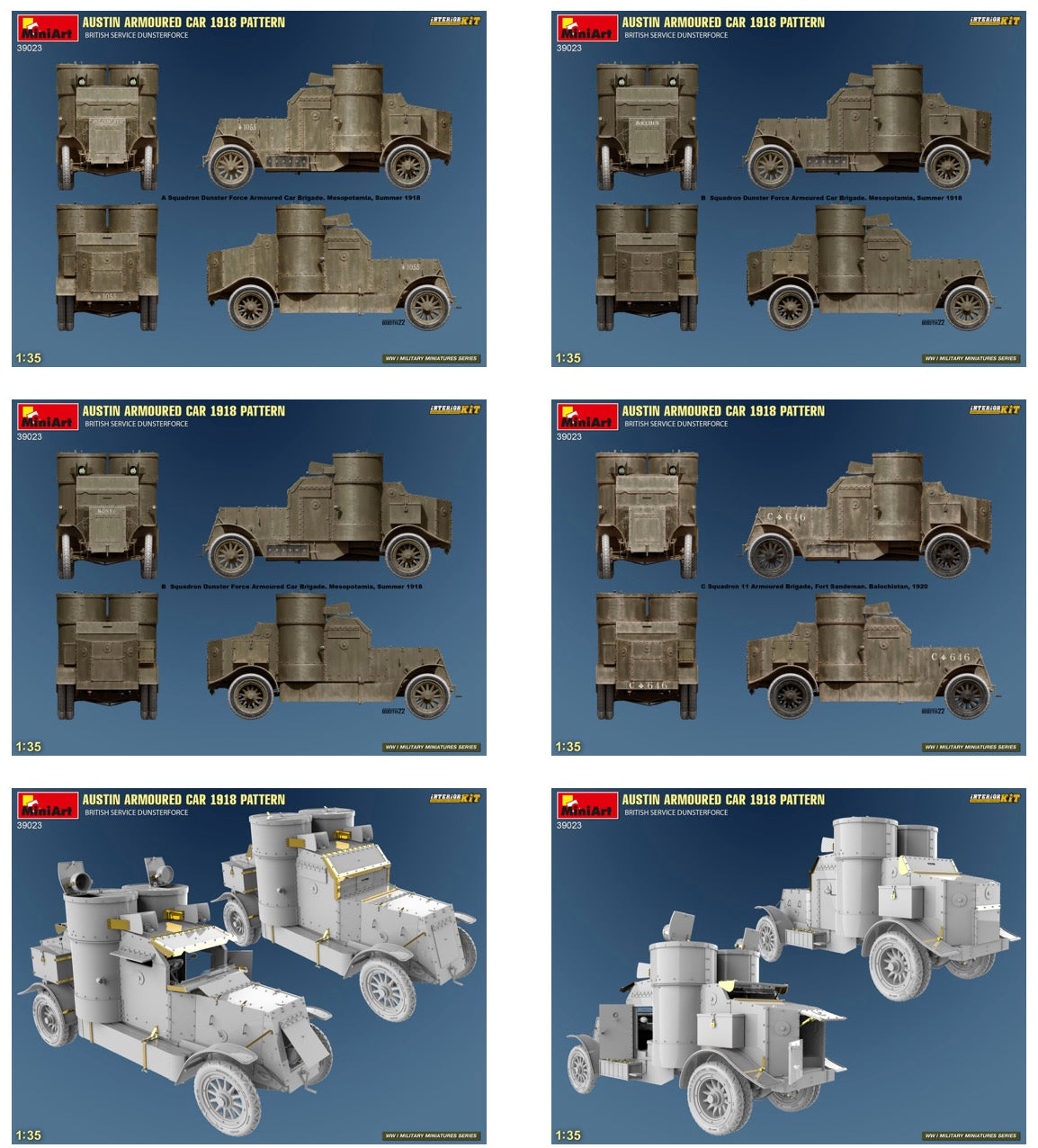 MiniArt 39023 1:35 Austin Armoured Car 1918 Pattern British Service Dunsterforce Interior Kit