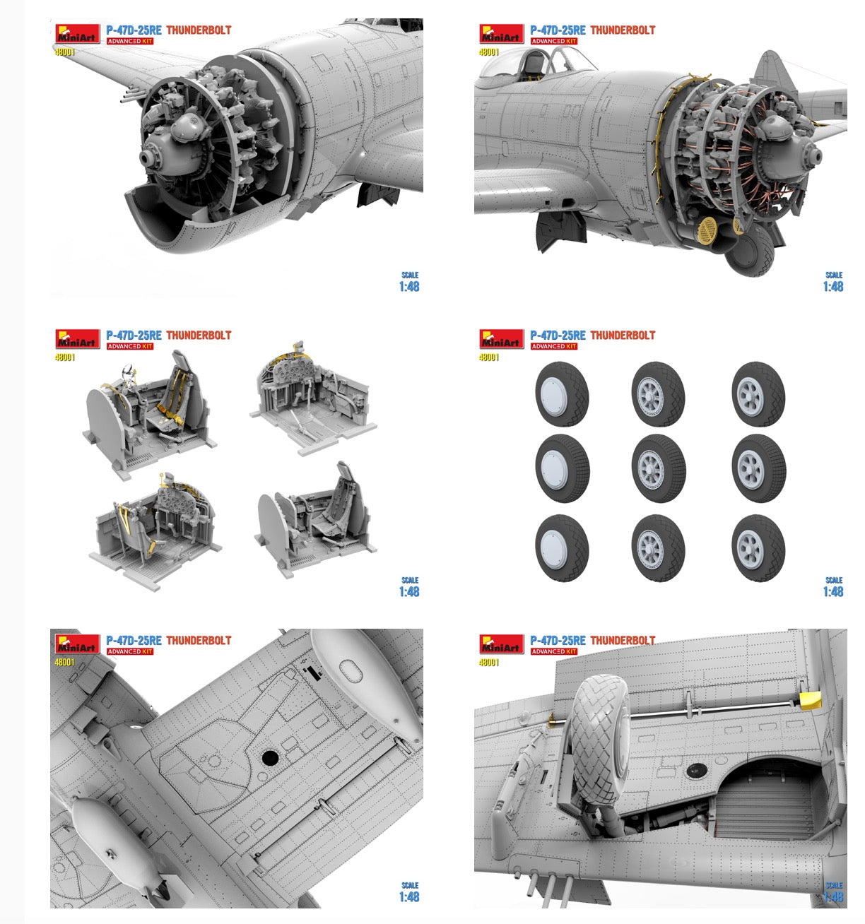 MiniArt 48001 1:48 P-47D-25RE Thunderbolt - Advanced Kit