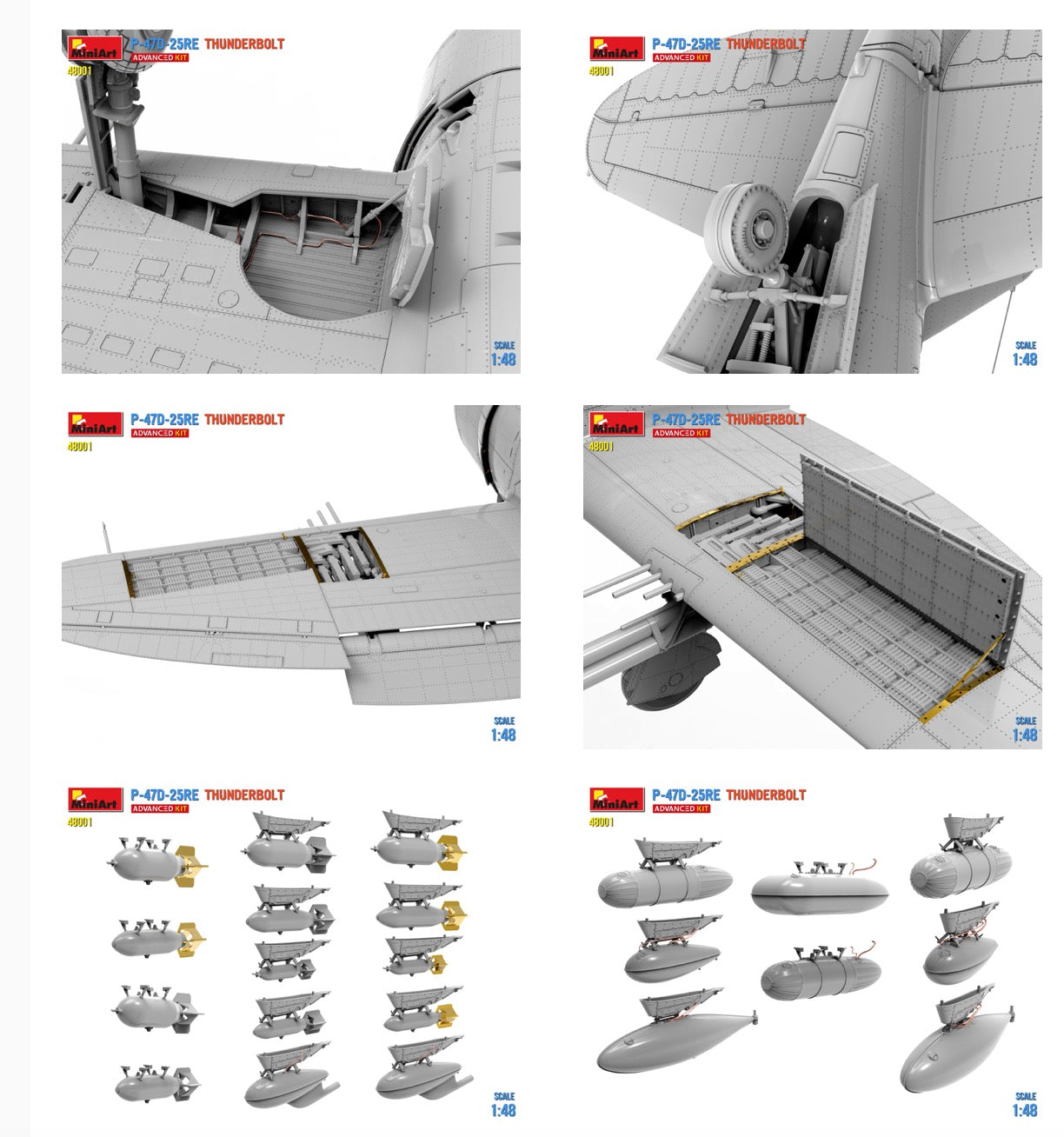 MiniArt 48001 1:48 P-47D-25RE Thunderbolt - Advanced Kit