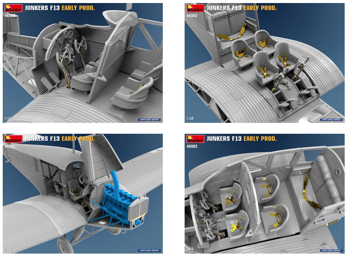 MiniArt 48002 1:48 Junkers F.13 Passenger Plane. Early Versions