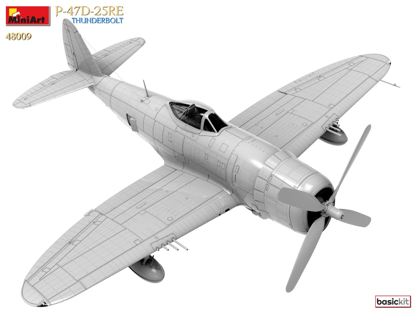 MiniArt 48009 1:48 P-47D-25RE Thunderbolt - Basic Kit