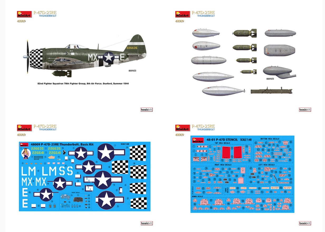 MiniArt 48009 1:48 P-47D-25RE Thunderbolt - Basic Kit