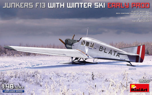 MiniArt 48020 1:48 Junkers F13 with Winter Ski Early Production