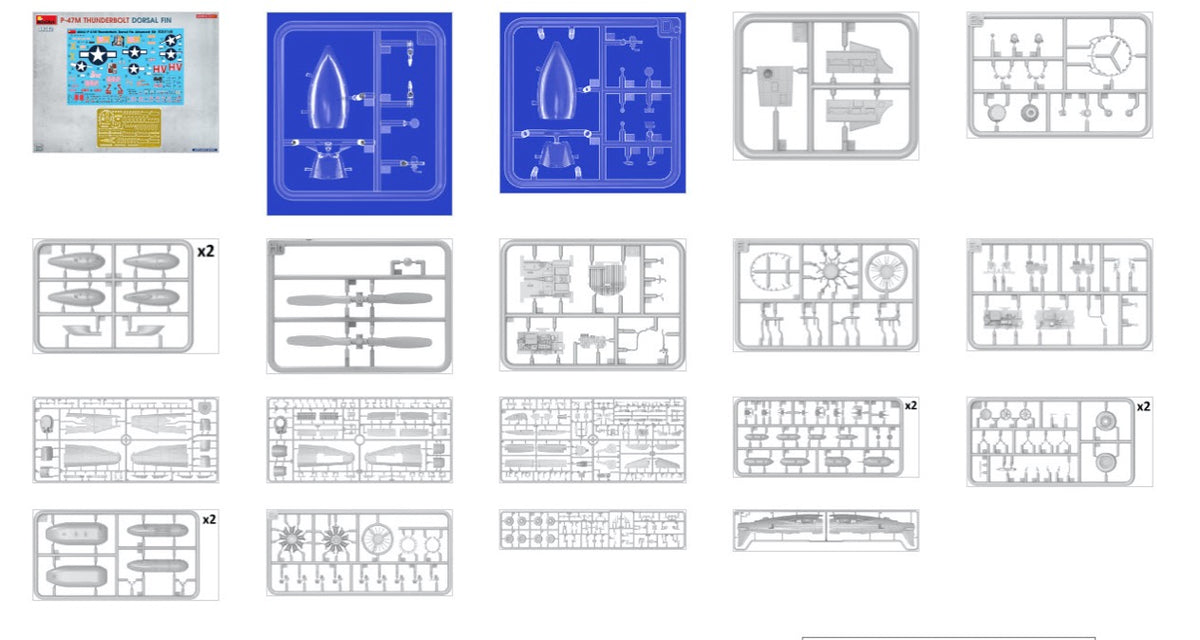 MiniArt 48042 1:48 Republic P-47 M Thunderbolt - Dorsal Fin (Advanced Kit)