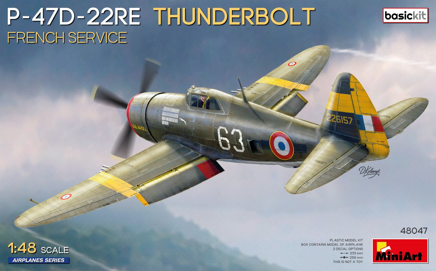MiniArt 48047 1:48 Republic P-47D-22RE THUNDERBOLT. FRENCH SERVICE. BASIC KIT