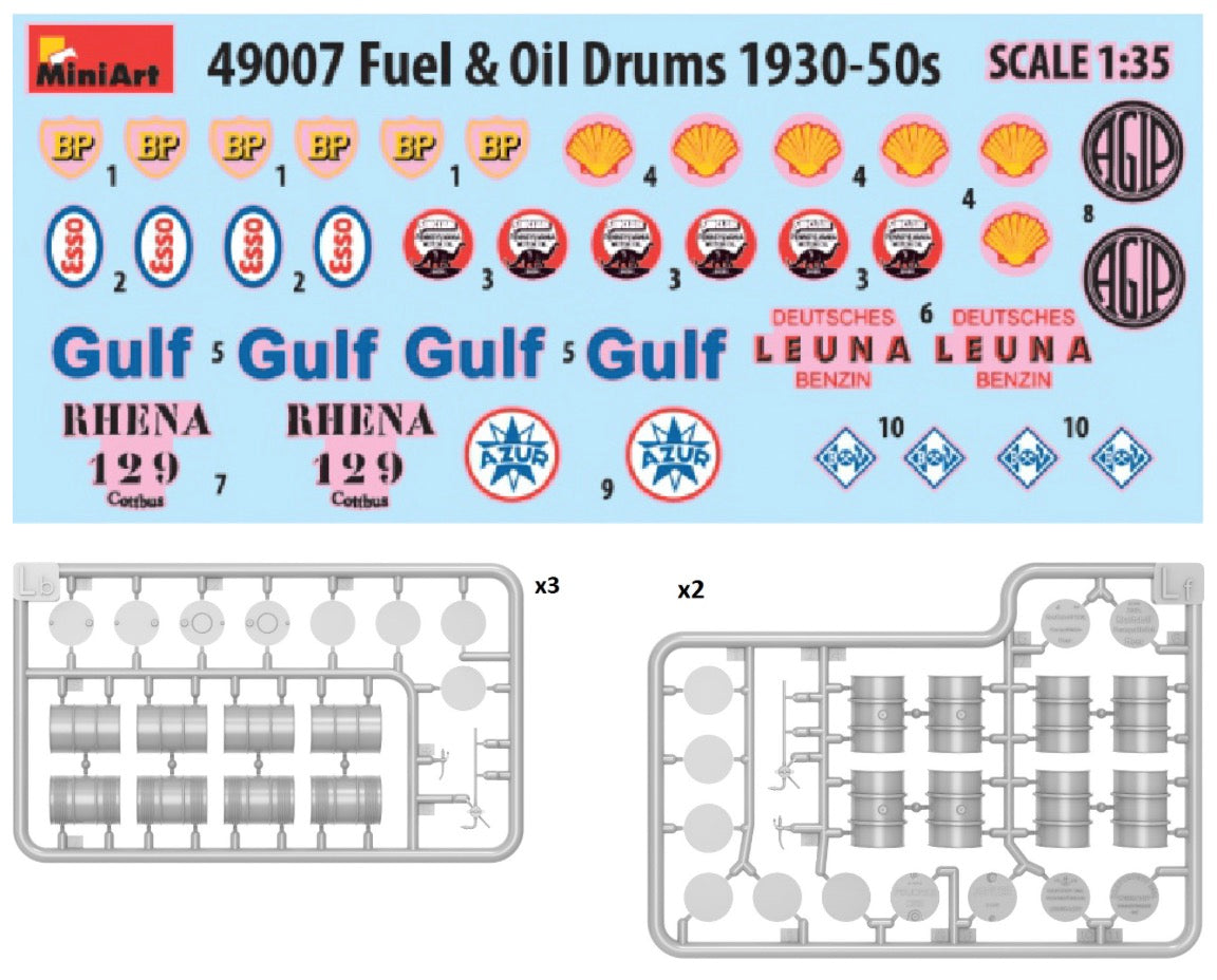 Mini Art 49007 1:48 Fuel And Oil Drums 1930-50s