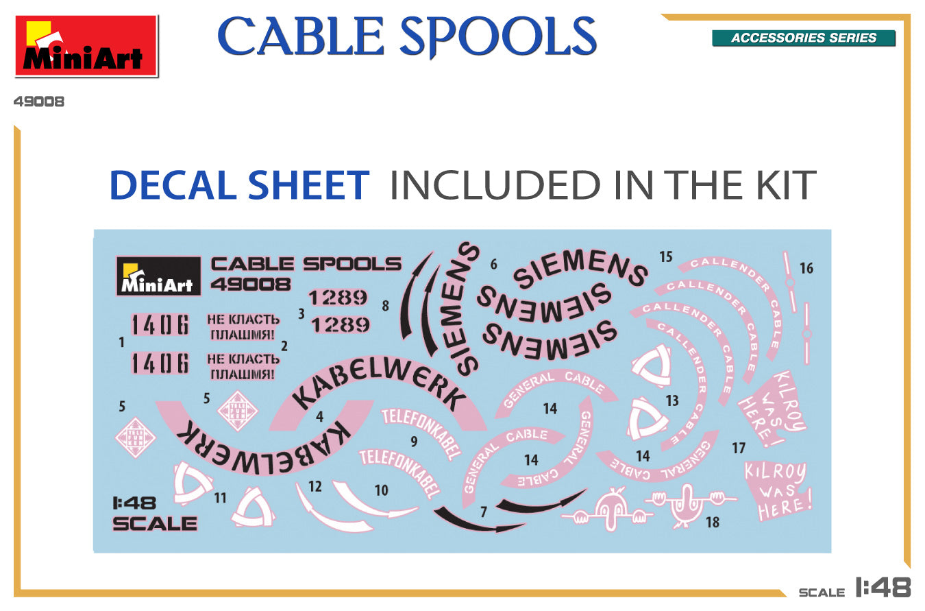 MiniArt 49008 1:48 Cable Spools