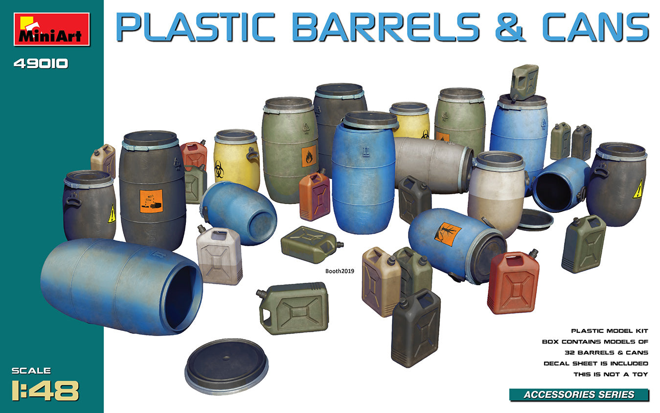 Mini Art 49010 1:48  Plastic Barrels And Cans