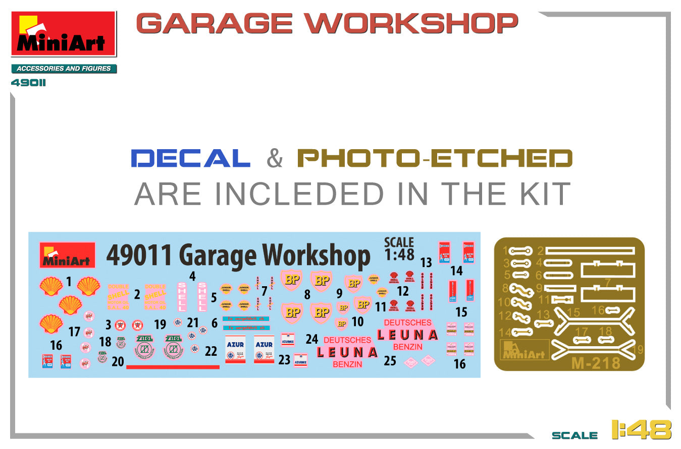 MiniArt 49011 1:48 Garage Workshop