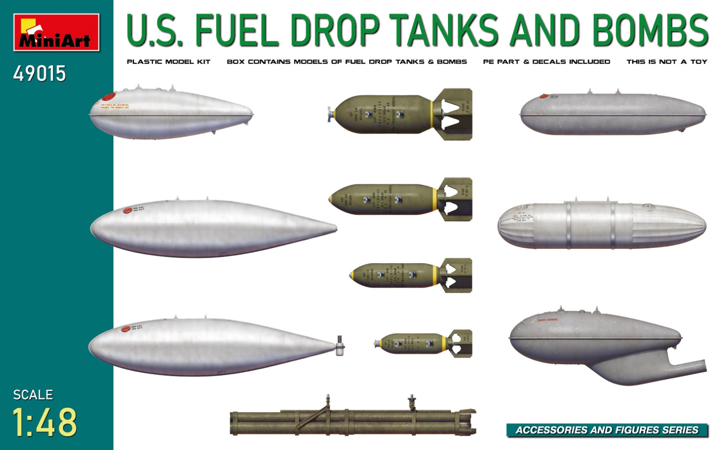 MiniArt 49015 1:48 U.S. Fuel Drop Tanks And Bombs