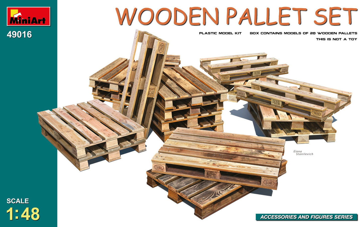 MiniArt 49016 1:48 Wooden Pallet Set