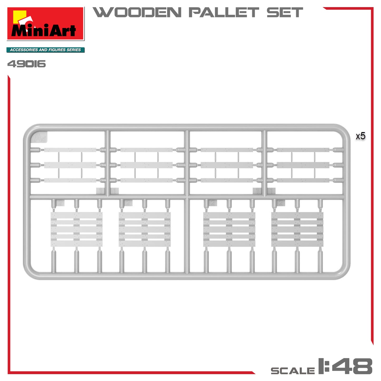 MiniArt 49016 1:48 Wooden Pallet Set