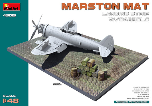 MiniArt 49019 1:48 Marston Mat Landing Strip With Barrels