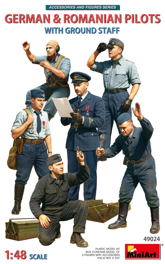 MiniArt 49024 1:48 German & Romanian Pilots with Ground Staff (6 Figures)