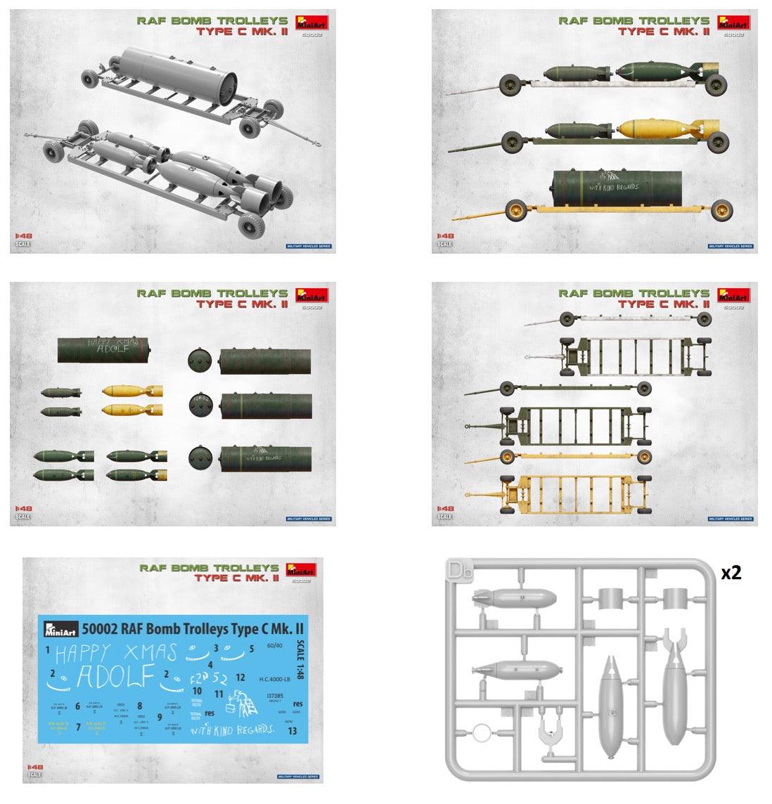 MiniArt 50002 1:48 RAF Bomb Trolleys Type C Mk. II