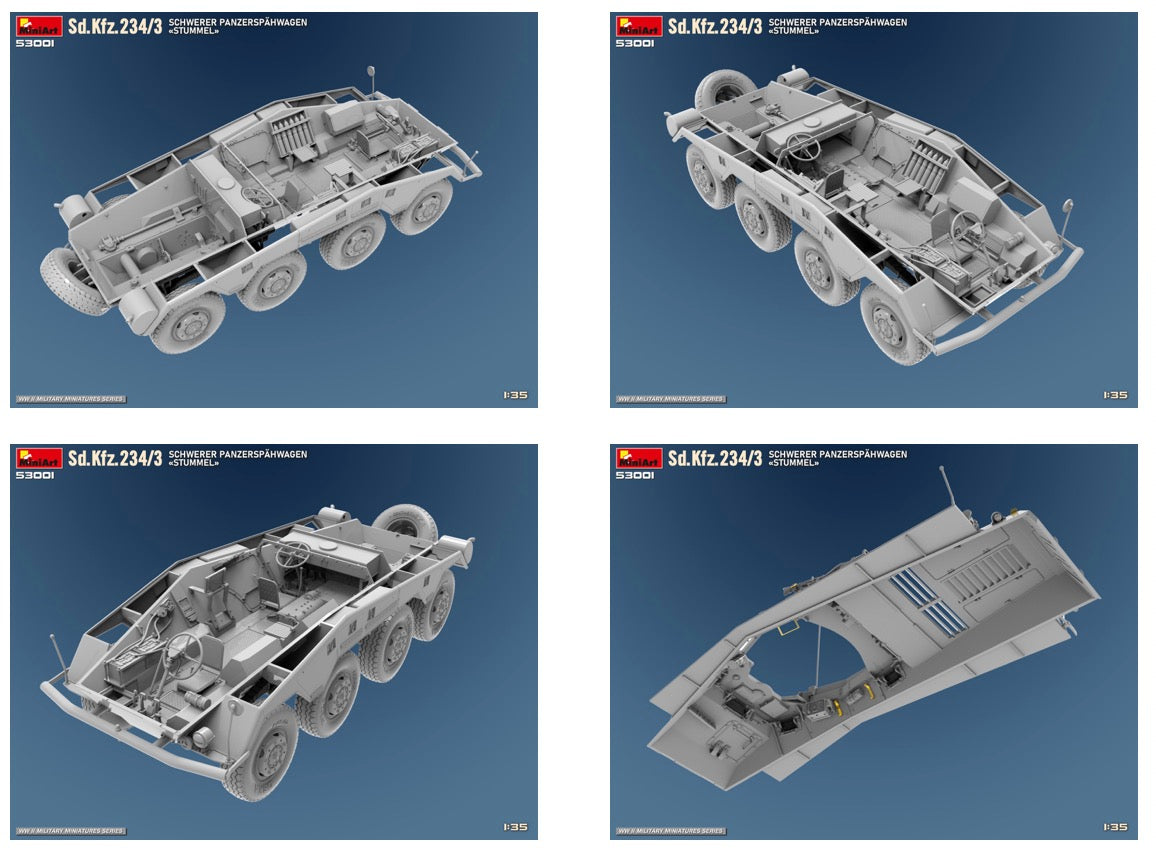 MiniArt 53001 1:35 Sd.Kfz.234/3 Schwerer Panzerspahwagen Stummell