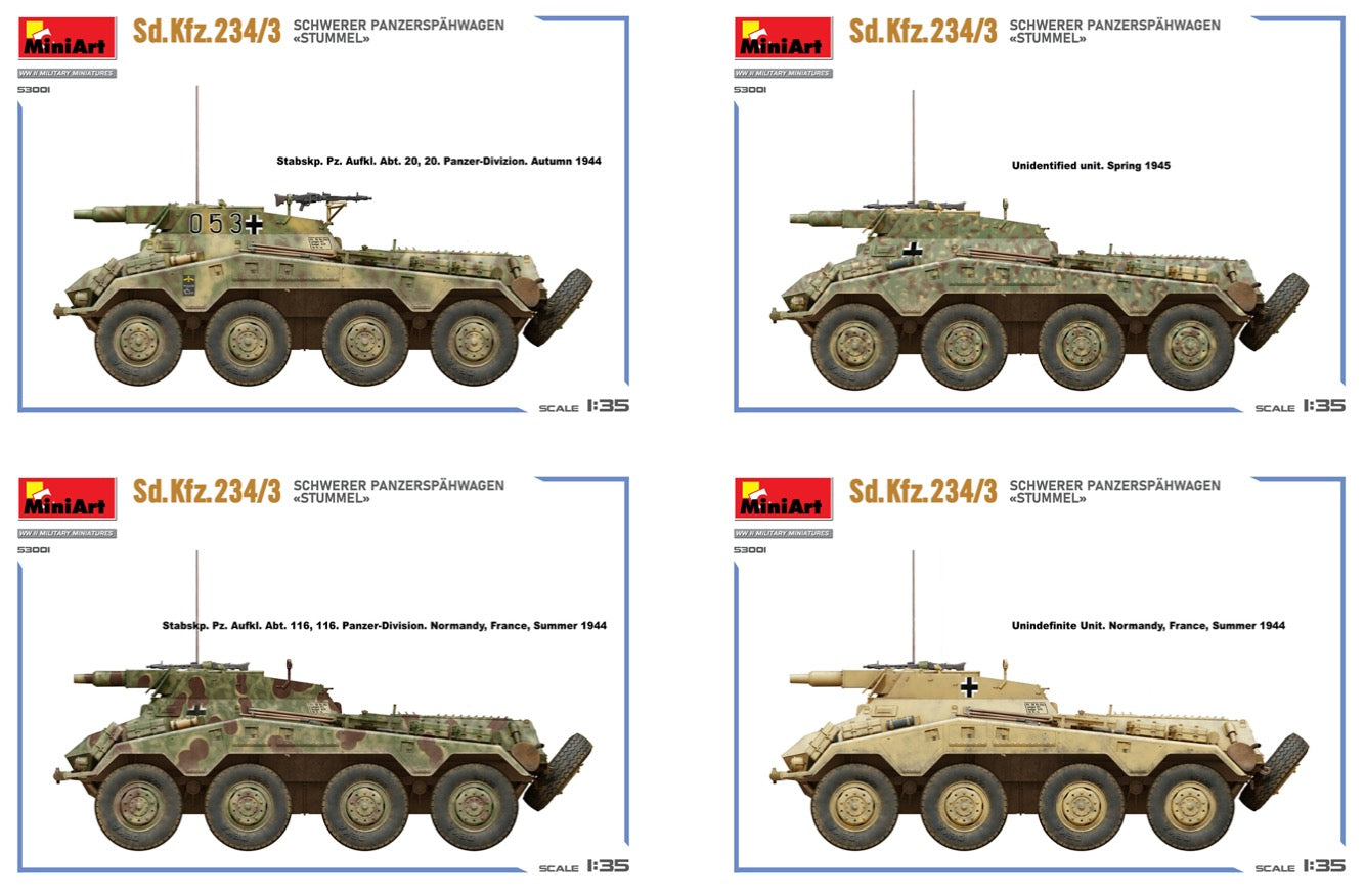 MiniArt 53001 1:35 Sd.Kfz.234/3 Schwerer Panzerspahwagen Stummell