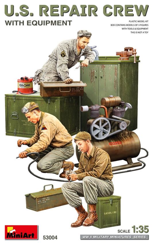 MiniArt 53004 1:35 US Repair Crew with Equipment (3 Figures)