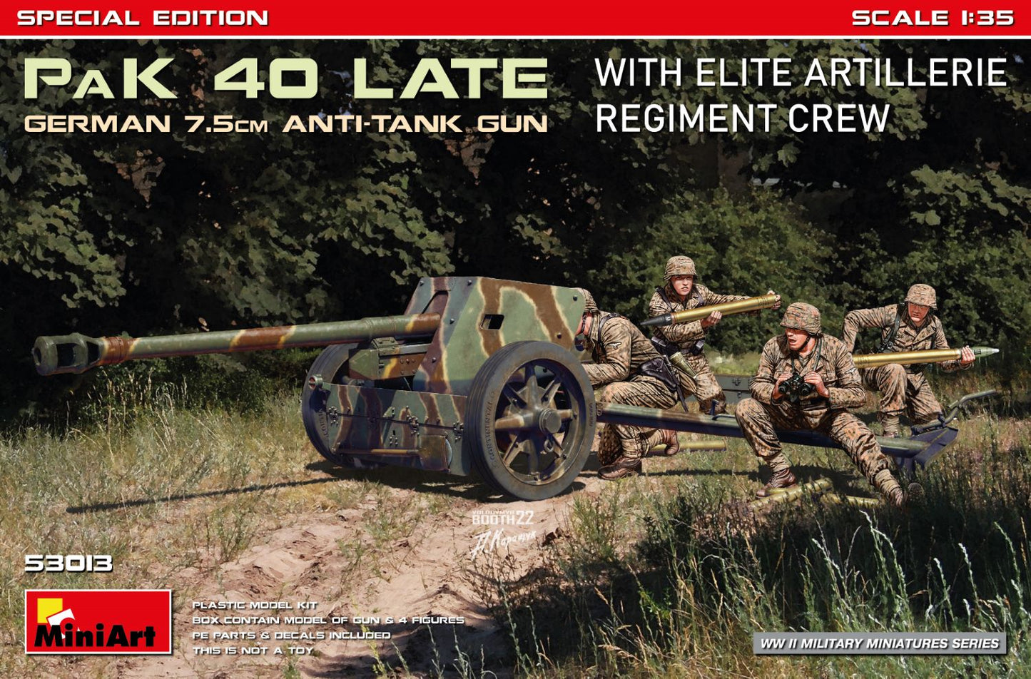 MiniArt 53013 1:35 German 7.5 PaK 40 Late with Elite Artillerie Regiment Crew