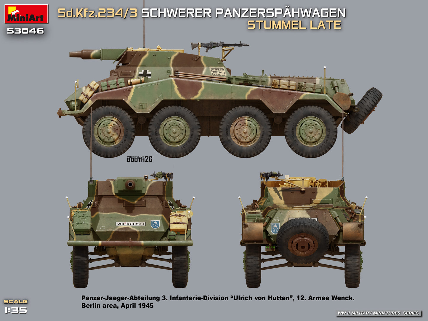 MiniArt 53046 1:35 Sd.Kfz.234/3 Schwerer Panzerspahwagen Stummel Late
