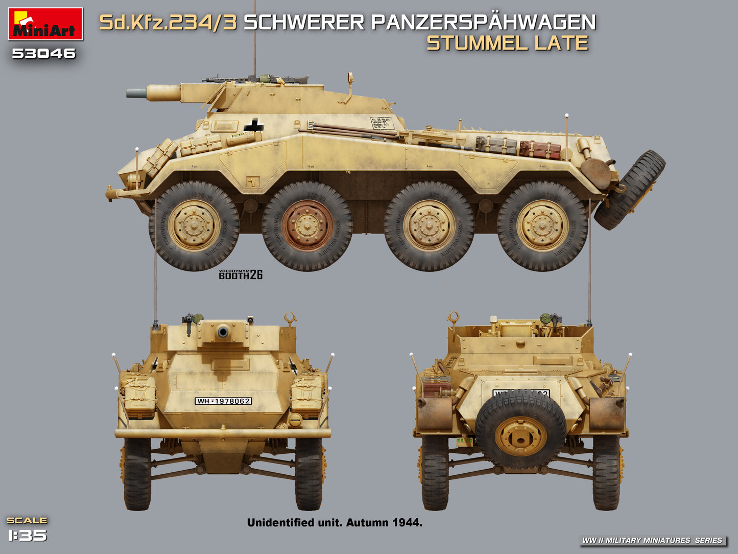 MiniArt 53046 1:35 Sd.Kfz.234/3 Schwerer Panzerspahwagen Stummel Late