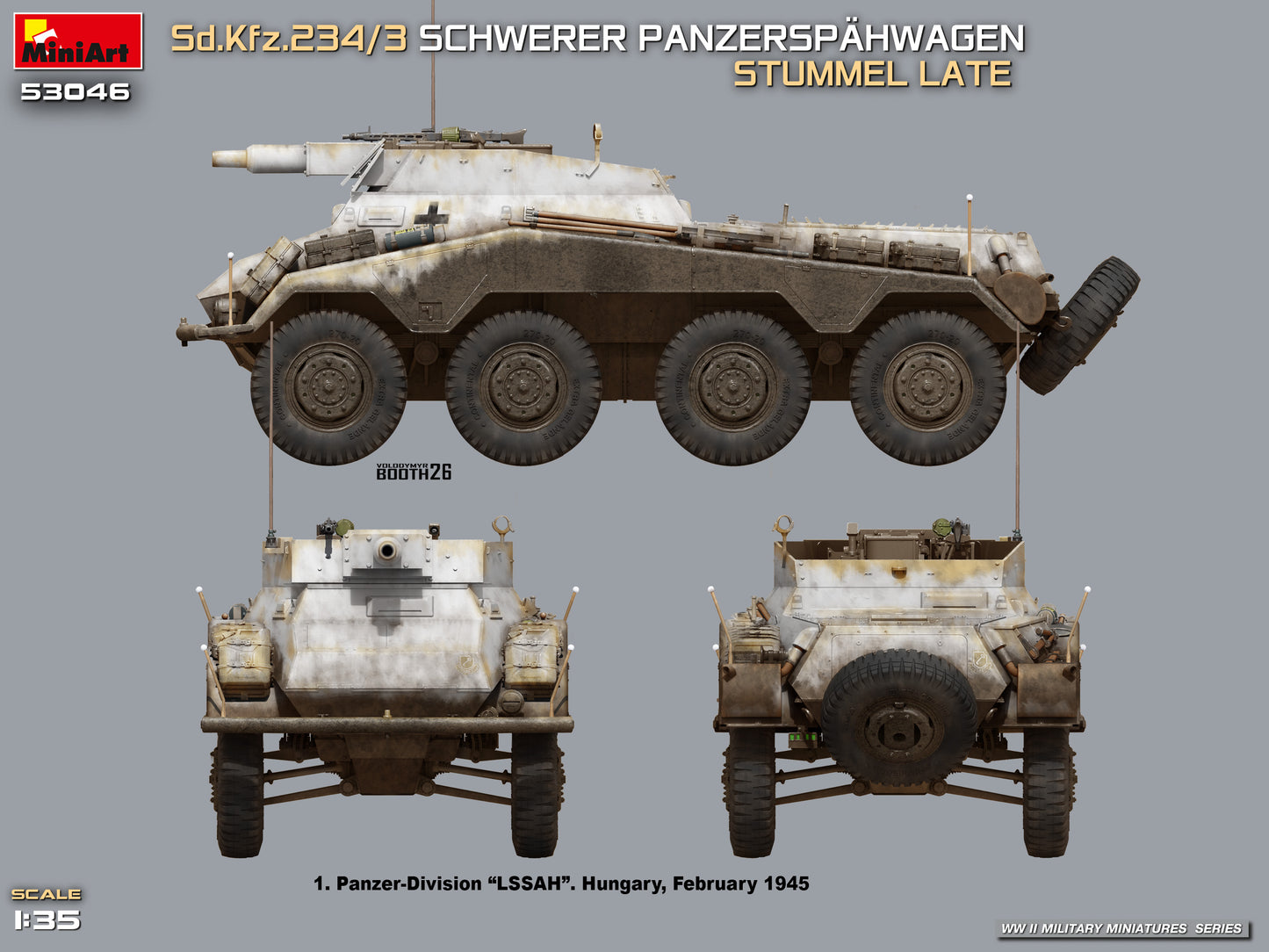 MiniArt 53046 1:35 Sd.Kfz.234/3 Schwerer Panzerspahwagen Stummel Late