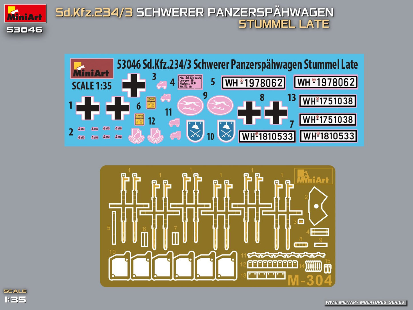 MiniArt 53046 1:35 Sd.Kfz.234/3 Schwerer Panzerspahwagen Stummel Late