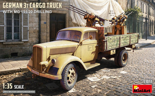 MiniArt 53055 1:35 German 3t Cargo Truck with MG 151/20 Drilling