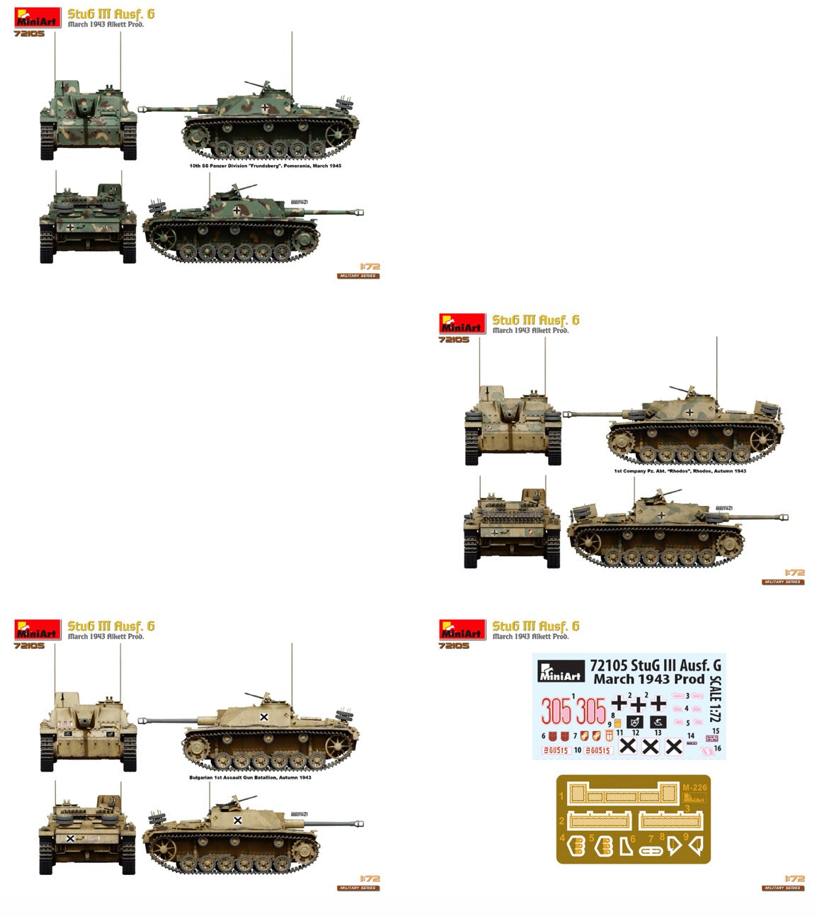 MiniArt 72105 1:72 Sturmgeschutz/StuG.III Ausf.G March 1943 Prod.