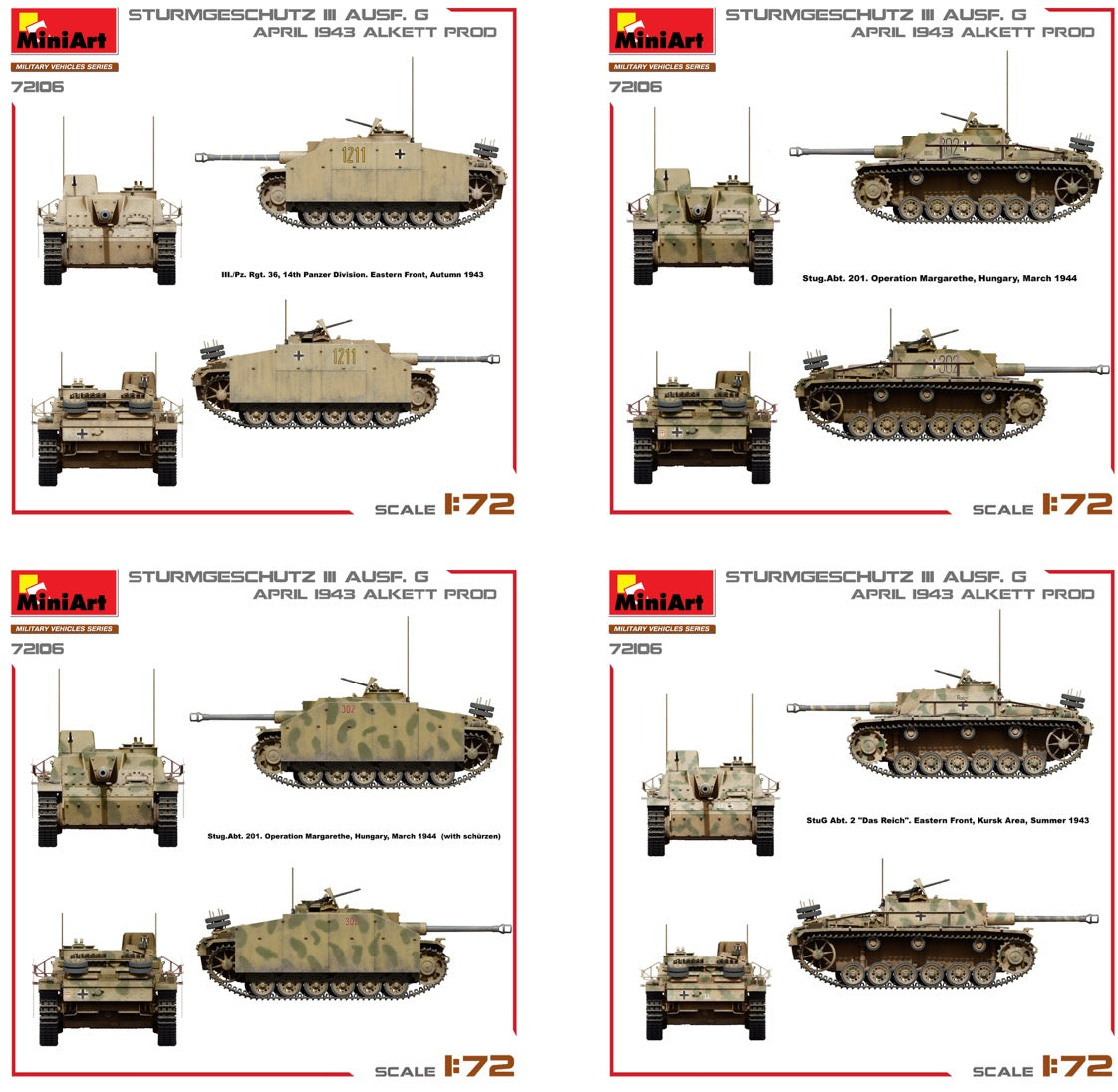 MiniArt 72106 1:72 Sturmgeschutz/StuG.III Ausf.G April 1943 Production