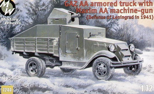 Military Wheels MW7244 1:72 Soviet GAZ AA with Maxim AA Machine Gun