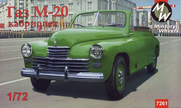 Military Wheels MW7261 1:72 GAZ-M20 'Pobeda' Cabriolet Soviet Car